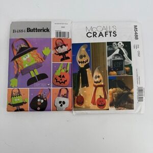 Butterick McCall's Lot of 2 Halloween Sewing Pattern Multicolor Bags Decor